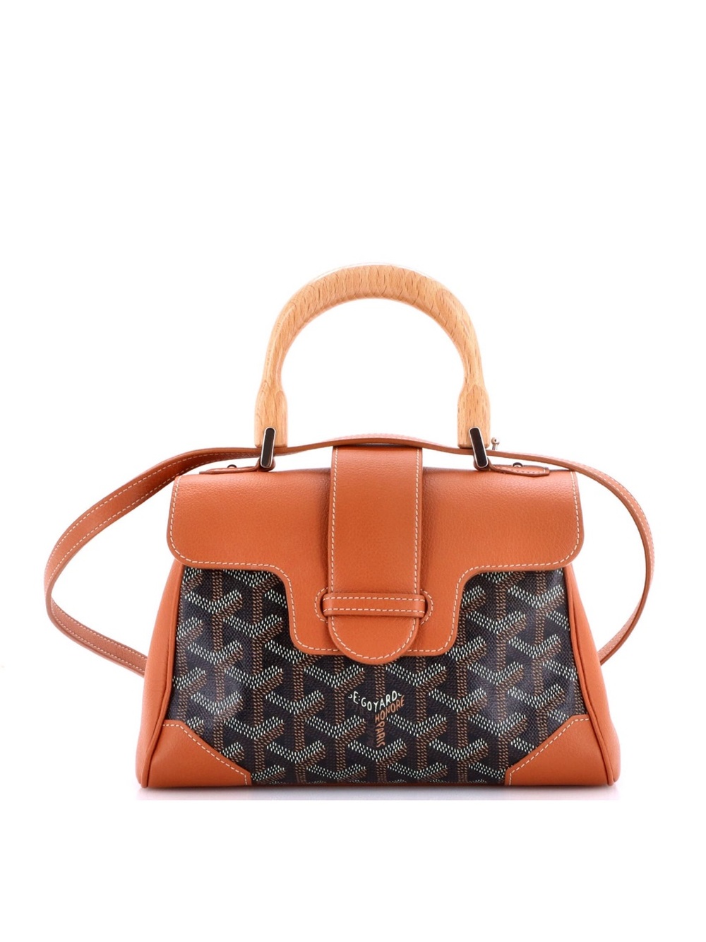 Goyard Mini Saigon Top Handle Bag Coated Canvas with Leather Mini